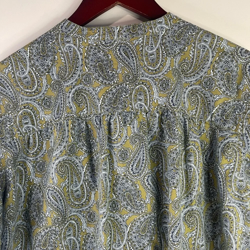 Lands'‎ End Paisley Blouse - Gray and Yellow - Picture 10 of 12